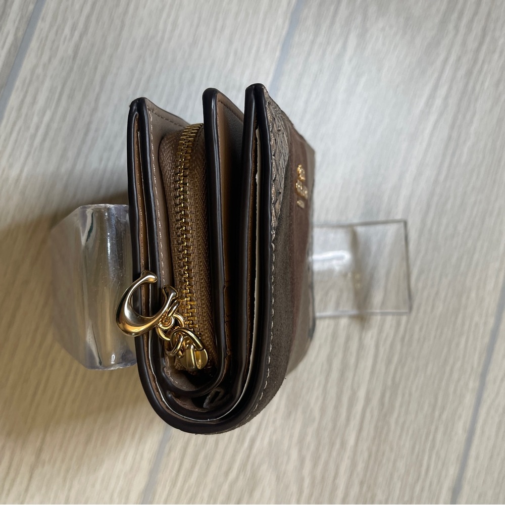 Coach Snap Wallet Leather Patchwork Snake Print B… - image 7